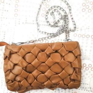 Tan Leather Clutch Bag